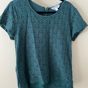 Market & Spruce Green Lace Top